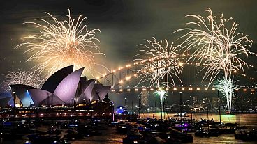 Fireworks explode over Sydney Harbour ahead of New Year's Eve celebrations in Sydney, Tuesday, Dec. 31, 2024. Fireworks explode over Sydney Harbour ahead of New Year's Eve celebrations in Sydney, Tuesday, Dec. 31, 2024.