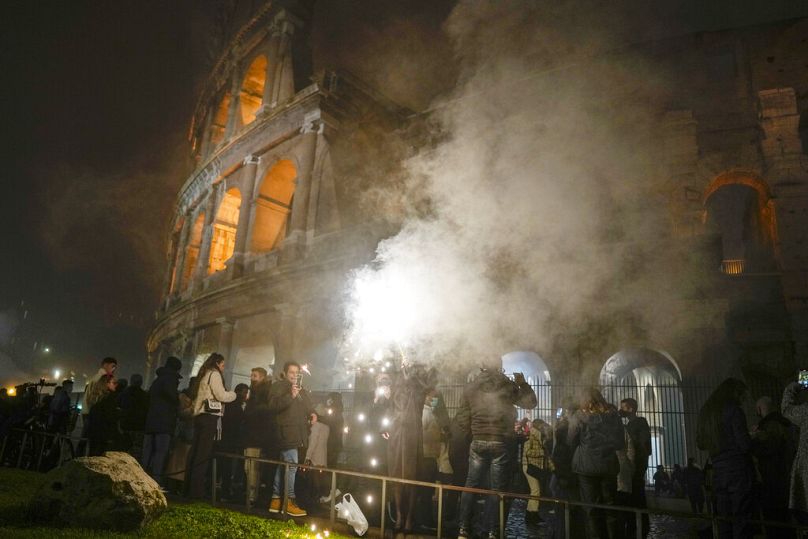 Festeggiamenti al Colosseo a Roma