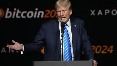 Donald Trump speaks at the Bitcoin 2024 Conference last July in Nashville.