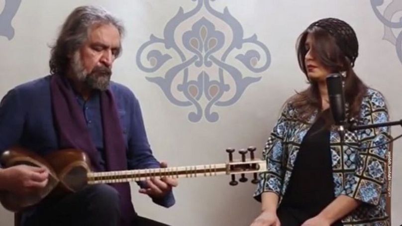 سپیده جندقی در کنار استاد مهران مهرنیا 
