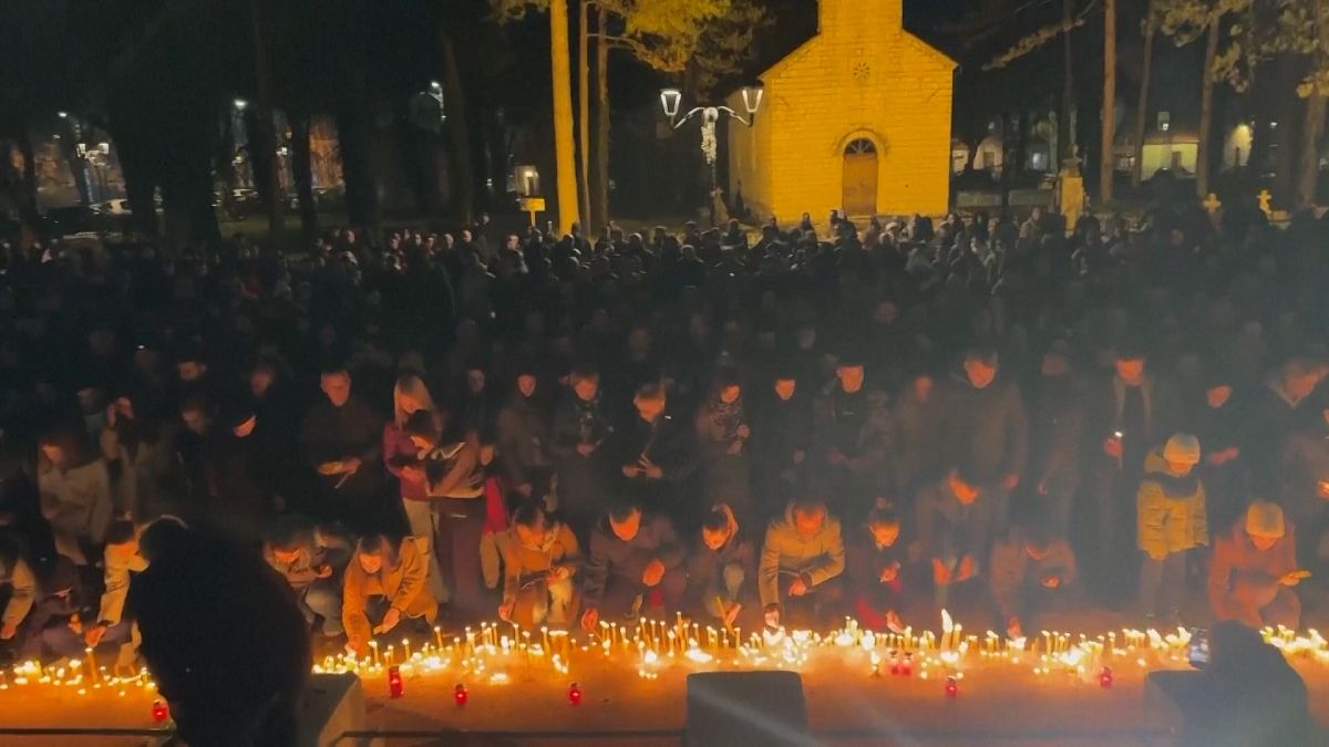 Candle light vigil held in Montenegro as nation mourns 12 shooting victims