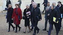 French Prime Minister François Bayrou, centre, arrives for the first Council of Ministers of the new government on Friday 3 January 2025 at the Élysée Palace in Paris.