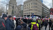 Polish farmers protest in Warsaw. 