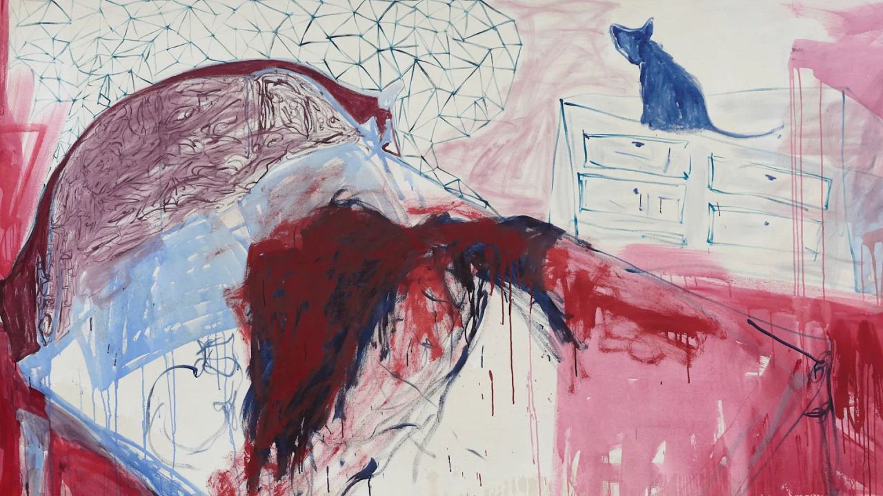 Tracey Emin, “The End of Love” (2024), acrylic on canvas