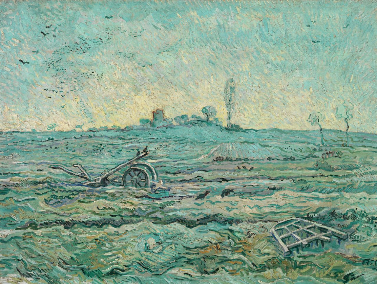 'Snow-Covered Field with a Harrow' by Vincent Van Gogh 