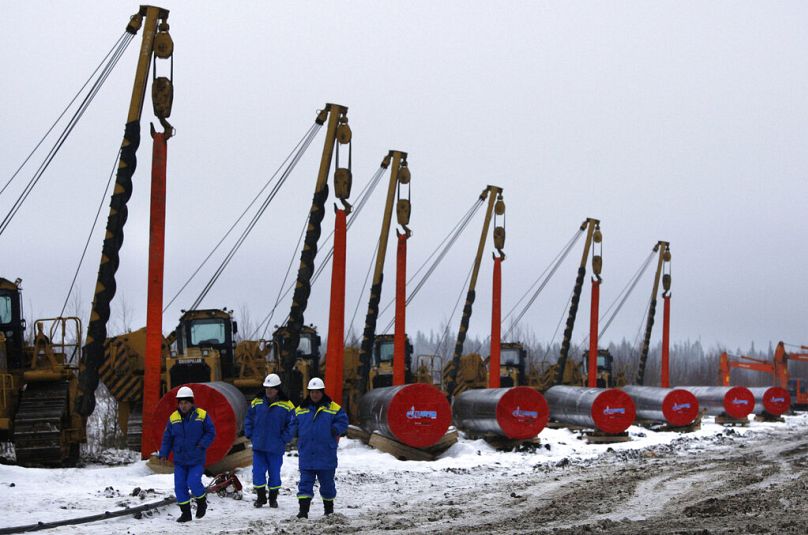 Gazprom vezeték fektetése a Yamal féslzigeten