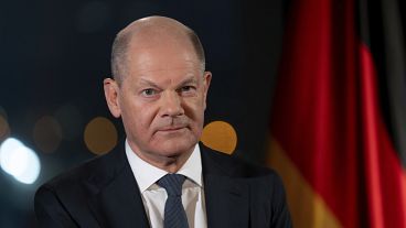 German Chancellor Olaf Scholz during a photo session after his New Year's address German Chancellor Olaf Scholz during a photo session after his New Year's address