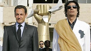 Nicolas Sarkozy e Muammar Gheddafi a Tripoli, 25 luglio 2007