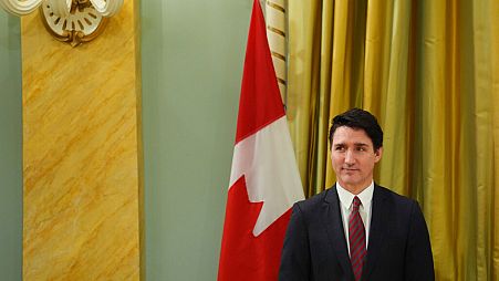 Prime Minister Justin Trudeau looks on during a cabinet swearing-in ceremony at Rideau Hall in Ottawa, on Friday, Dec.20, 2024.