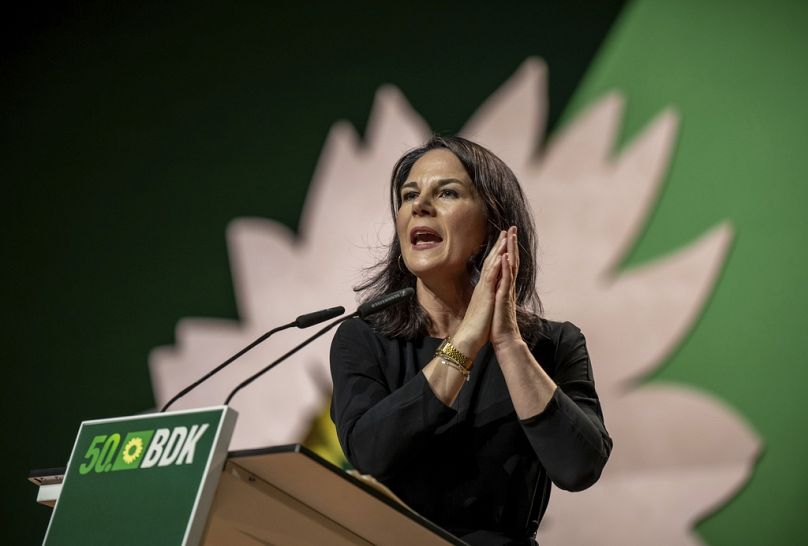 Annalena Baerbock, atual ministra dos Negócios Estrangeiros, num evento dos Verdes