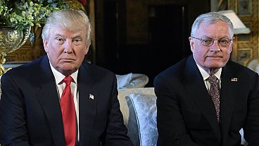 President Donald Trump, center, sits with retired Army Lt. Gen. Keith Kellogg, right, at Trump's Mar-a-Lago estate in Palm Beach, Fla., Feb. 20, 2017 President Donald Trump, center, sits with retired Army Lt. Gen. Keith Kellogg, right, at Trump's Mar-a-Lago estate in Palm Beach, Fla., Feb. 20, 2017