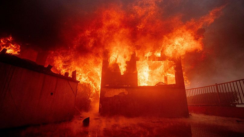 The Palisades Fire burns a property in the Pacific Palisades neighborhood - 7 Jan 2025