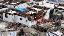 Rescue workers searching for survivors following the magnitude 7.1 earthquake in Tingri county, an autonomous region of Tibet in China, 07.01.2025.