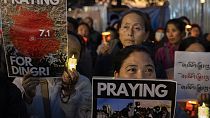 Exiled Tibetans hold a candlelight vigil in solidarity with the victims of Tuesday's earthquake in Tibet, in Dharamshala, India, 08.01.2025