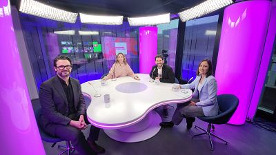 'Brussels, my love?' host Méabh Mc Mahon with Antonios Nestoras, Dorota Bawolek and Jack Schickler 