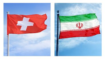 Flags of Iran and Switzerland Flags of Iran and Switzerland