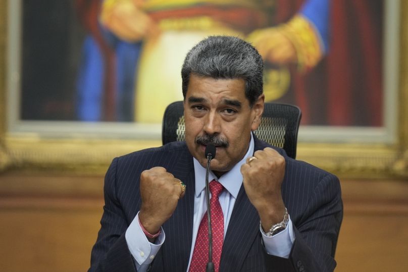 Il presidente venezuelano Nicolas Maduro durante una conferenza stampa al palazzo presidenziale Miraflores di Caracas, Venezuela, 31 luglio 2024