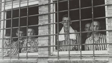 Suspected Nazi collaborators are held in a prison camp in Vught, the Netherlands, in June 1945. Suspected Nazi collaborators are held in a prison camp in Vught, the Netherlands, in June 1945.