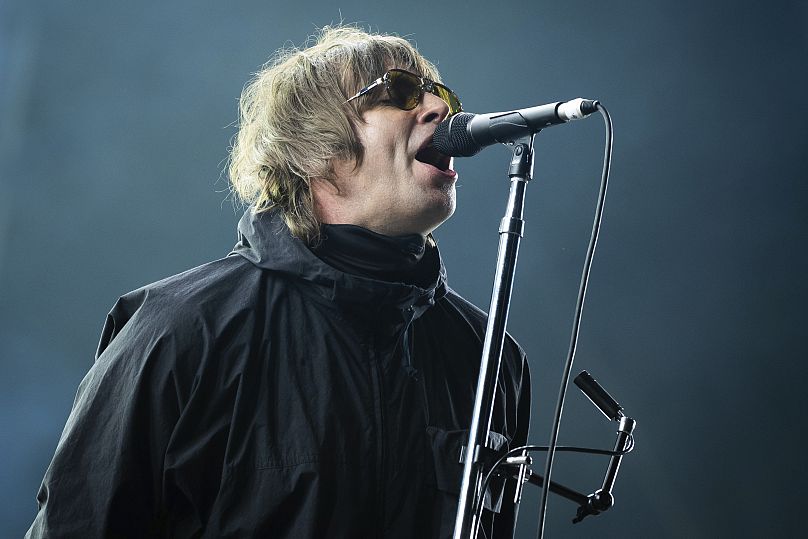 Liam Gallagher performs at the Reading Music Festival, England, Aug. 29, 2021