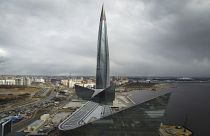 Una vista della torre commerciale Lakhta Centre, sede del monopolio russo del gas Gazprom a San Pietroburgo, Russia, il 27 aprile 2022.