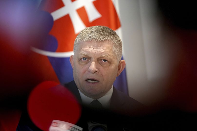 Le Premier ministre slovaque Robert Fico s'exprime concernant la décision de l'Ukraine d'interrompre les livraisons de gaz russe à l'Europe, le jeudi 9 janvier 2025.