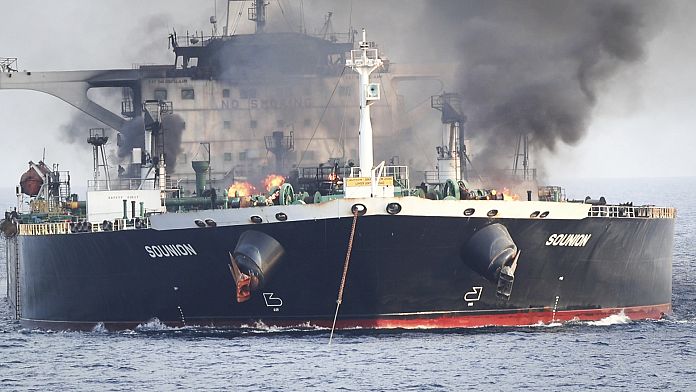 Oil tanker attacked by Houthi rebels burning in Red Sea salvaged, says security firm