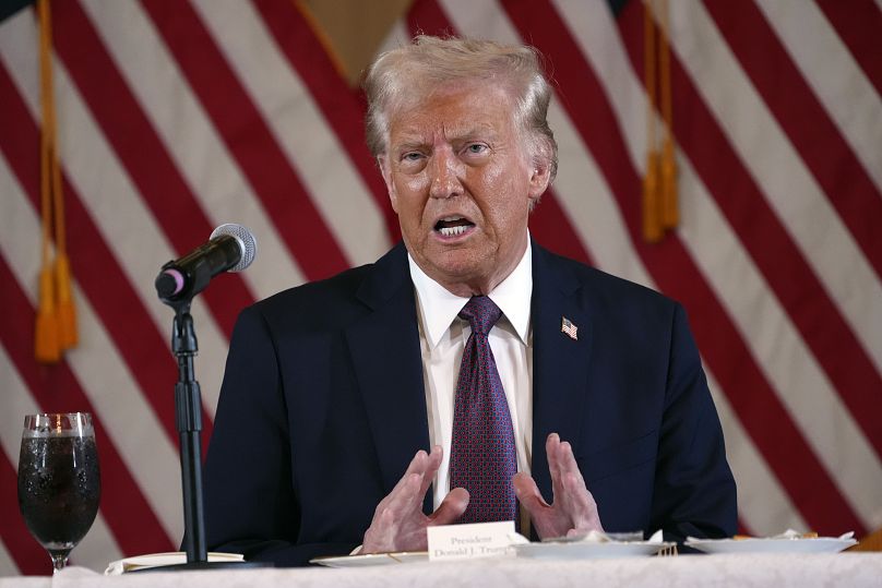 US President-elect Donald Trump speaks during a meeting with Republican governors at Mar-a-Lago in Florida, 9 January, 2025