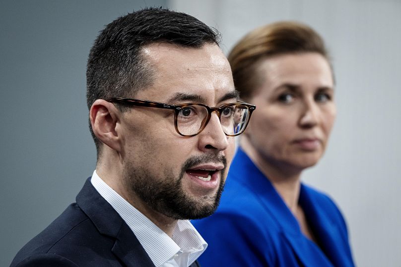 Greenland's Prime Minister Múte B. Egede and his Danish counterpart Mette Frederiksen speak to the press in Copenhagen, 10 January, 2025