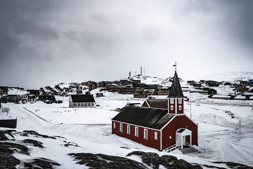 A view of part of the Greenlandic capital Nuuk, 30 March, 2021