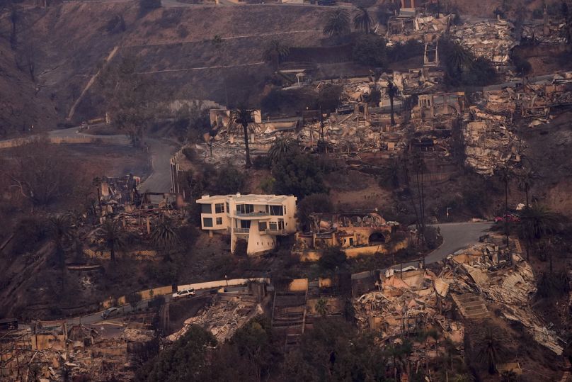 Légi felvétel Pacific Palisades-ről -  Los Angeles, 2025. január 9. 