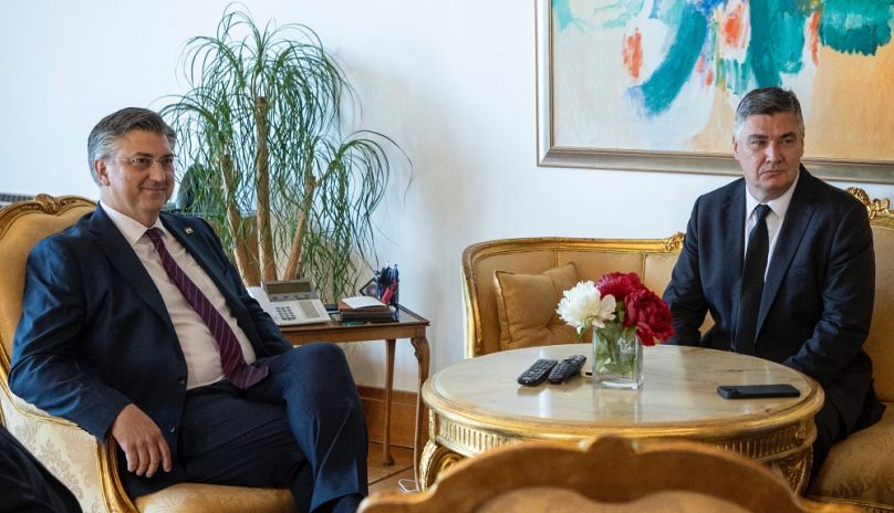 Andrej Plenković miniszterelnök és Zoran Milanović államfő találkozója, 2024 májusában