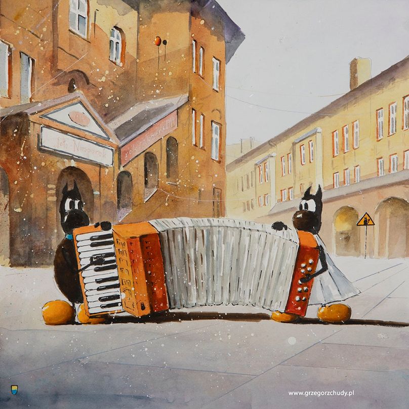 "CYJA ... or the quarrel", watercolor by Grzegorz Chudy