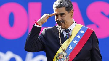 Nicolás Maduro, alla cerimonia di giuramento.