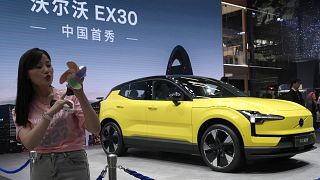 File picture of  the Volvo EX30 fully electric small SUV unveiled during Auto China 2024 in Beijing last year