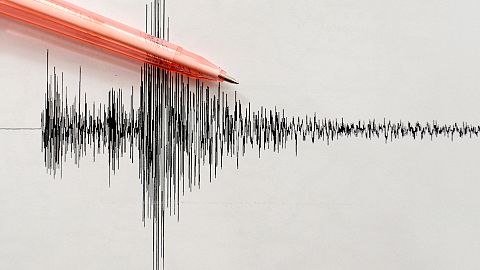 The seismometric graphic of a earthquake