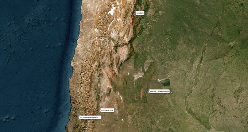 Dünyadaki en kötü türbülans And Dağları çevresinde yaşanıyor.