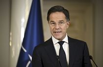 Nato's Secretary General Mark Rutte addresses the media during a press conference as part of a summit of the Baltic Sea NATO countries in Helsinki, Finland.
