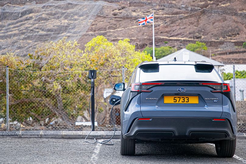 The remote EV charger has been installed in the island's capital, Jamestown. 