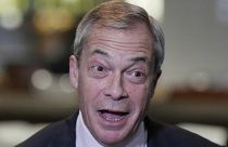 Reform UK leader Nigel Farage speaks at Sandown Park Racecourse in Esher, England, on 10 January, 2025. 