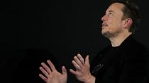 Tesla and SpaceX's CEO Elon Musk gestures during an in-conversation event with Britain's Prime Minister Rishi Sunak in London, Thursday, Nov. 2, 2023.