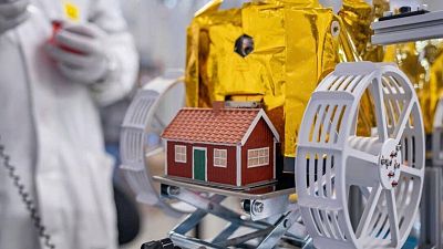 Swedish artist’s tiny house artwork blasts off for lunar mission