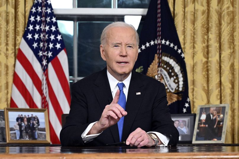 Başkan Joe Biden Oval Ofis'te veda konuşmasını yapıyor, Beyaz Saray, Washington, 15 Ocak 2025.