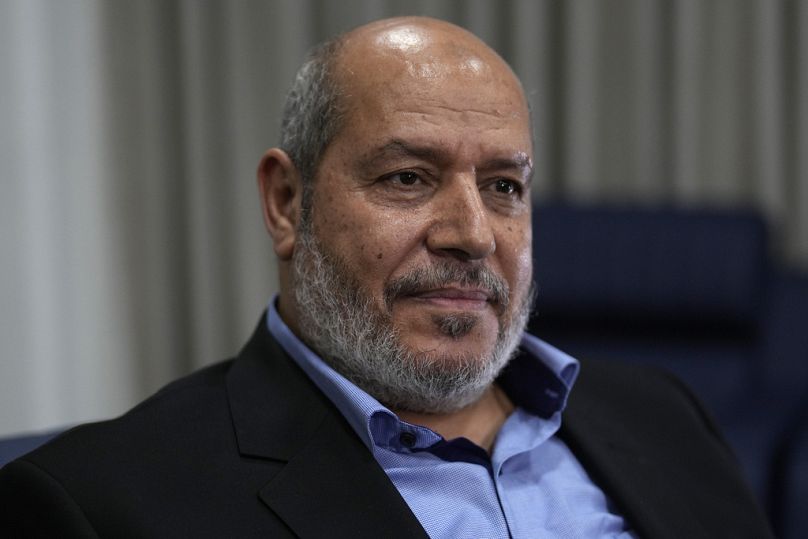 خليل الحية، عن حركة حماس الذي مثّل الحركة الفلسطينية المسلحة في مفاوضات وقف إطلاق النار وصفقة تبادل الرهائن، خليل الحية، في مقابلة في اسطنبول، تركيا، 24 أبريل/نيسان 2024. 