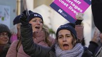 Nurses participate in a protest outside a hospital in London in this December 2022 file photo.