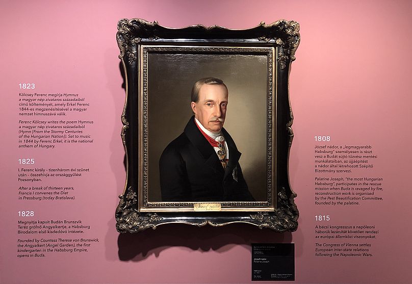 József nádor egy 1840 körüli portrén (Magyar Nemzeti Múzeum) az MNG kiállításán