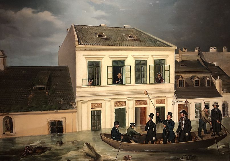 Az 1838-as pesti árvíz Kaerling Henriette festményén, BTM/Kiscelli Múzeum