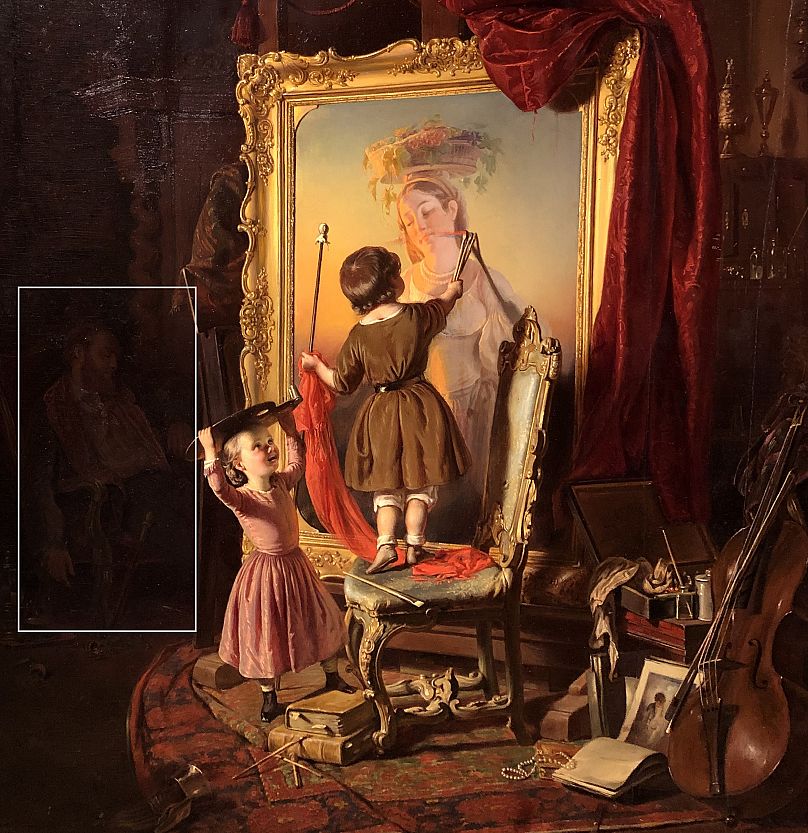 Borsos József: A művész álma, 1851, magántulajdon az MNG kiállításán