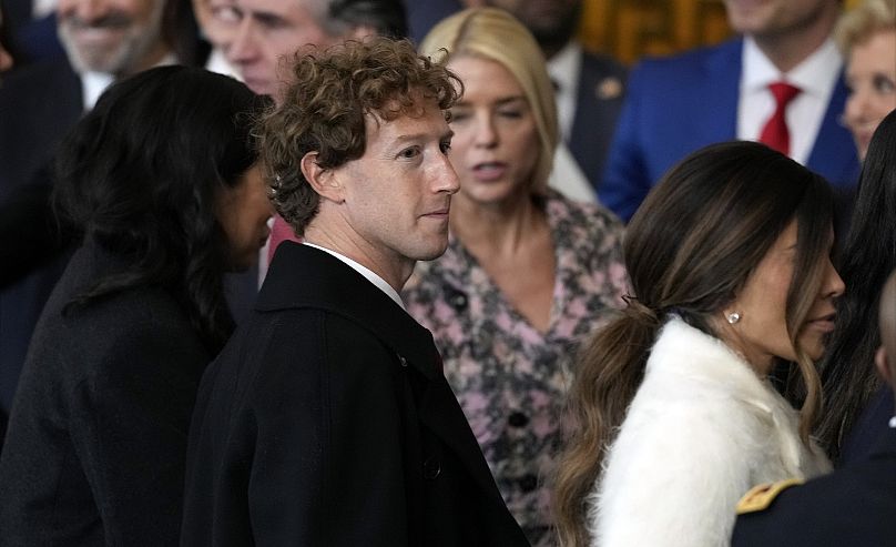 Facebook CEO Mark Zuckerberg attends the 60th Presidential Inauguration in the Rotunda of the U.S. Capitol in Washington DC.