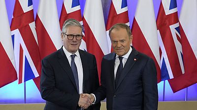 Keir Starmer (left) and Doland Tusk (right).