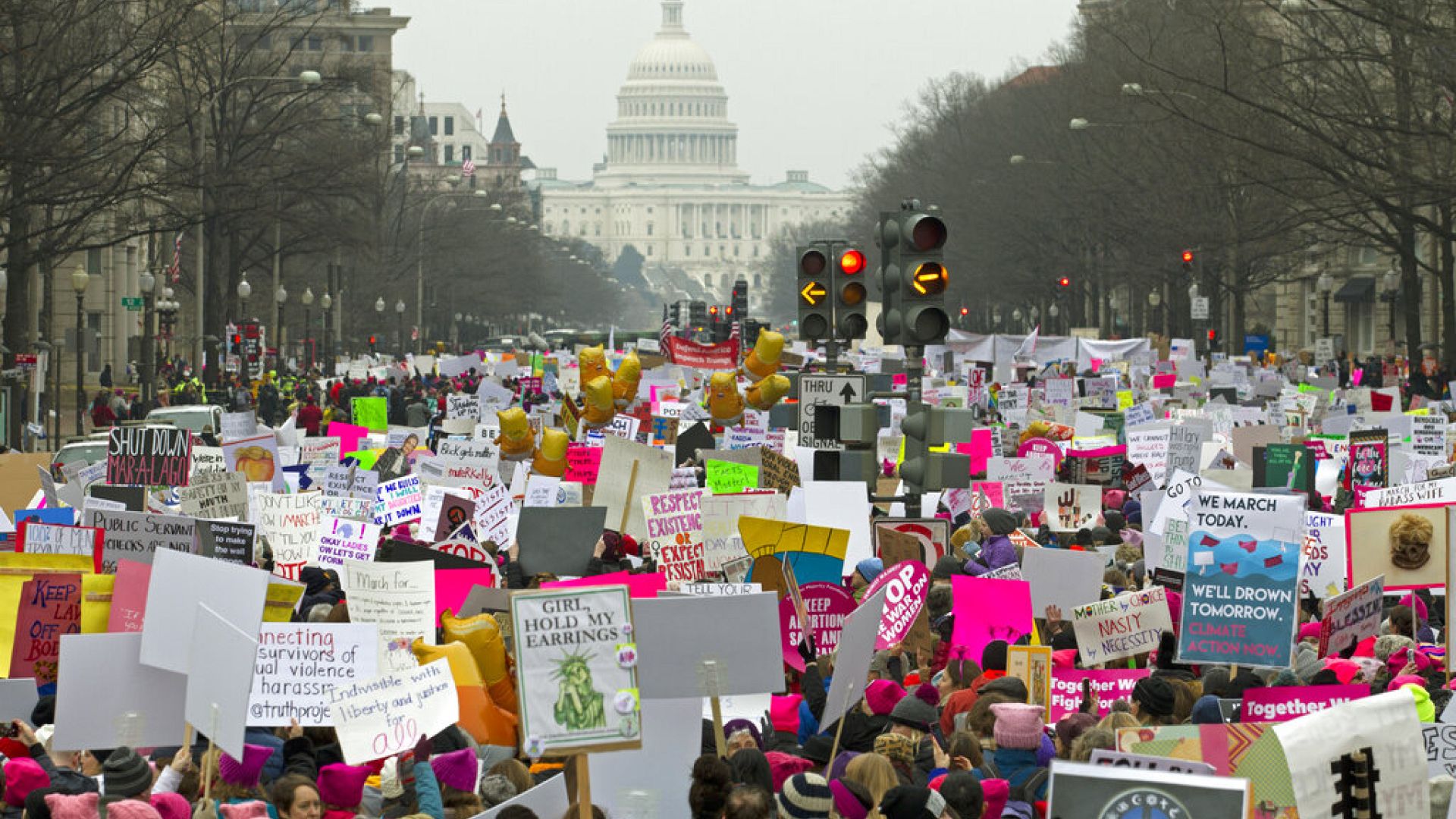 A Washington la Marcia del popolo in attesa dell'insediamento di Trump